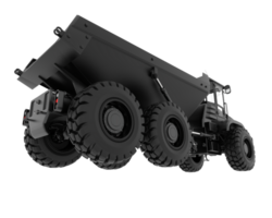 Articulated dump truck isolated on grey background. 3d rendering - illustration png