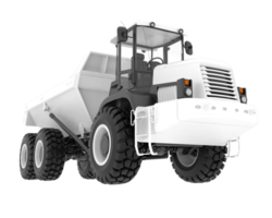 Articulated dump truck isolated on grey background. 3d rendering - illustration png