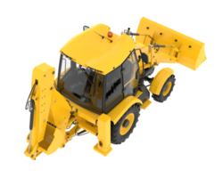 Backhoe loader isolated on background. 3d rendering - illustration png