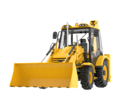 Backhoe loader isolated on background. 3d rendering - illustration png