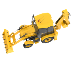 Backhoe loader isolated on background. 3d rendering - illustration png