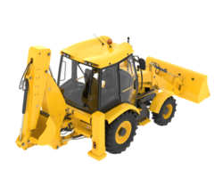 Backhoe loader isolated on background. 3d rendering - illustration png