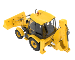 Backhoe loader isolated on background. 3d rendering - illustration png