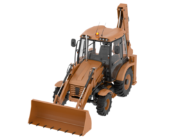 Backhoe loader isolated on background. 3d rendering - illustration png