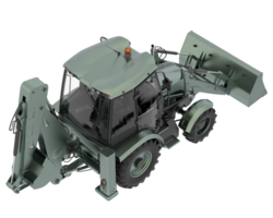 Backhoe loader isolated on background. 3d rendering - illustration png