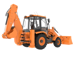 Backhoe loader isolated on background. 3d rendering - illustration png