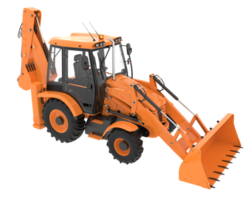 Backhoe loader isolated on background. 3d rendering - illustration png