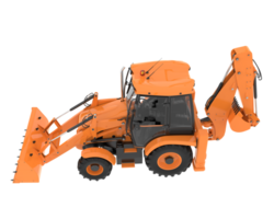 Backhoe loader isolated on background. 3d rendering - illustration png