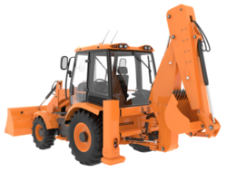 Backhoe loader isolated on background. 3d rendering - illustration png