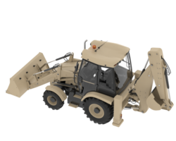 Backhoe loader isolated on background. 3d rendering - illustration png