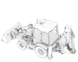 Backhoe loader isolated on background. 3d rendering - illustration png