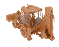 Backhoe loader isolated on background. 3d rendering - illustration png
