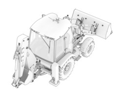 Backhoe loader isolated on background. 3d rendering - illustration png