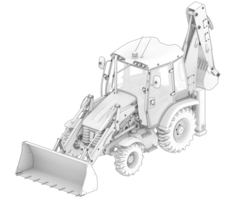 Backhoe loader isolated on background. 3d rendering - illustration png