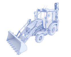 Backhoe loader isolated on background. 3d rendering - illustration png