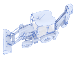 Backhoe loader isolated on background. 3d rendering - illustration png