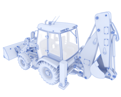 Backhoe loader isolated on background. 3d rendering - illustration png