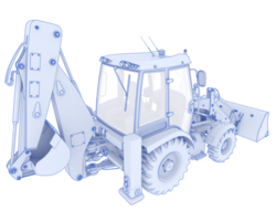 Backhoe loader isolated on background. 3d rendering - illustration png
