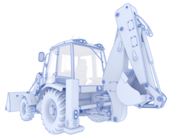 Backhoe loader isolated on background. 3d rendering - illustration png