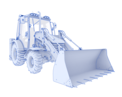 Backhoe loader isolated on background. 3d rendering - illustration png