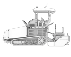 asfalt bestratingsafwerkmachine geïsoleerd Aan achtergrond. 3d renderen - illustratie png