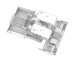 asfalto finitrice isolato su sfondo. 3d interpretazione - illustrazione png