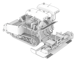 asfalt bestratingsafwerkmachine geïsoleerd Aan achtergrond. 3d renderen - illustratie png