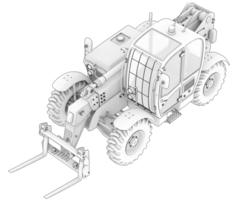 Telehandler isolated on background. 3d rendering - illustration png