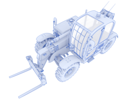Telehandler isolated on background. 3d rendering - illustration png