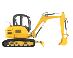 Compact excavator isolated on background. 3d rendering - illustration png