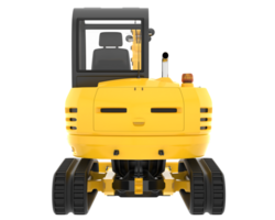 Compact excavator isolated on background. 3d rendering - illustration png