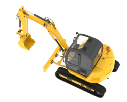 Compact excavator isolated on background. 3d rendering - illustration png