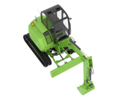 Compact excavator isolated on background. 3d rendering - illustration png