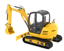 Compact excavator isolated on background. 3d rendering - illustration png