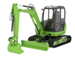 Compact excavator isolated on background. 3d rendering - illustration png