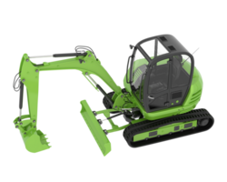 Compact excavator isolated on background. 3d rendering - illustration png