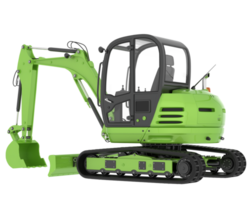 Compact excavator isolated on background. 3d rendering - illustration png