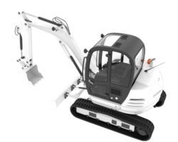 Compact excavator isolated on background. 3d rendering - illustration png