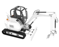 Compact excavator isolated on background. 3d rendering - illustration png