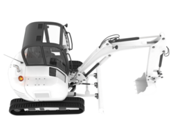 Compact excavator isolated on background. 3d rendering - illustration png