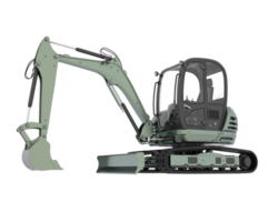 Compact excavator isolated on background. 3d rendering - illustration png