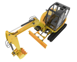 Compact excavator isolated on background. 3d rendering - illustration png