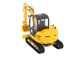 Compact excavator isolated on background. 3d rendering - illustration png