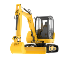 Compact excavator isolated on background. 3d rendering - illustration png