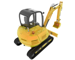 compacto excavador aislado en antecedentes. 3d representación - ilustración png