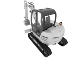 Compact excavator isolated on background. 3d rendering - illustration png