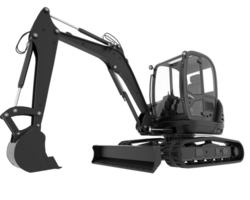 Compact excavator isolated on background. 3d rendering - illustration png