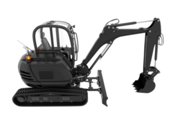 Compact excavator isolated on background. 3d rendering - illustration png