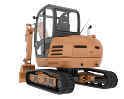 Compact excavator isolated on background. 3d rendering - illustration png