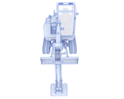 Compact excavator isolated on background. 3d rendering - illustration png